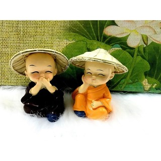 Tượng chú tiểu Tứ Không đội Nón Lá Việt Nam ( Hình Thật -Video Thật)