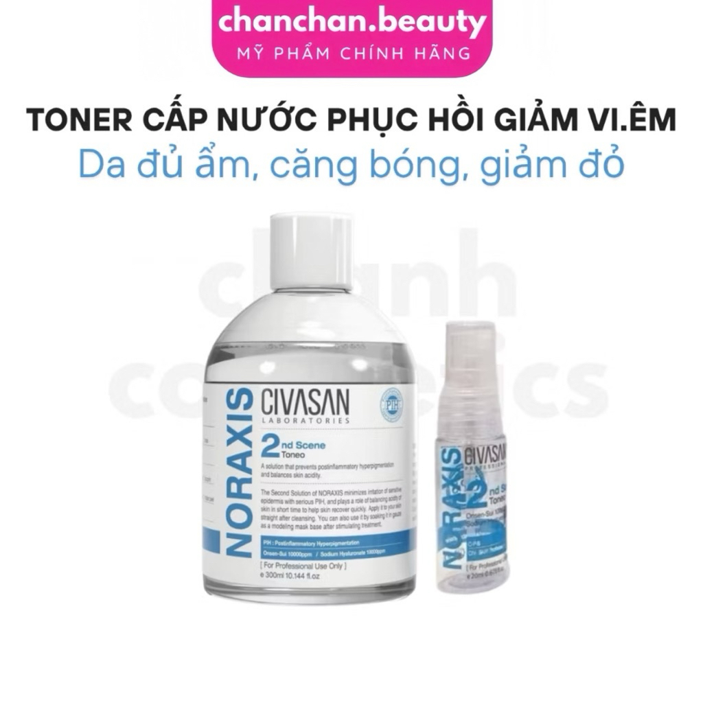 Toner cấp nước phục hồi da mỏng yếu Civasan Noraxis 2nd Scene