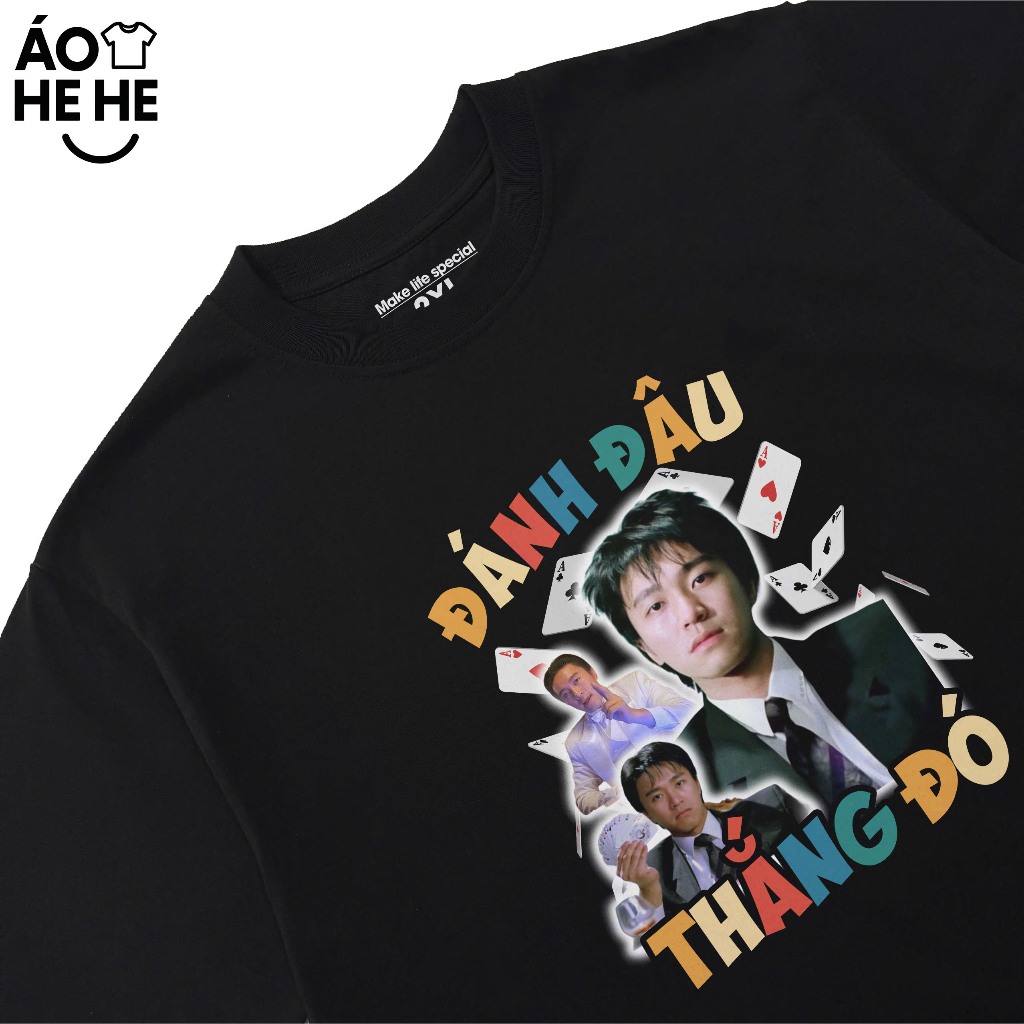 Áo Thun Hài Hước Đánh Đâu Thắng Đó Câu Nói Text Tết Form Rộng Cotton 230gsm In Theo yêu Cầu