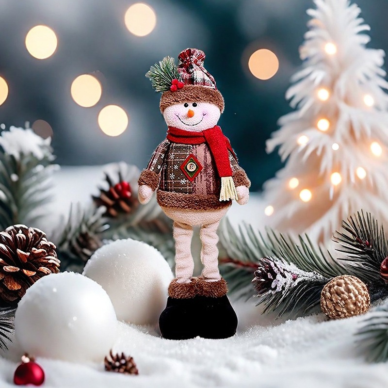 Đồ Chơi Noel Giáng Sinh Gấu Bông Rút Chân Trang Trí Hình Ông Già Noel Người Tuyết Tuần Lộc - Đồ Chơi Cho Bé PUKAPI