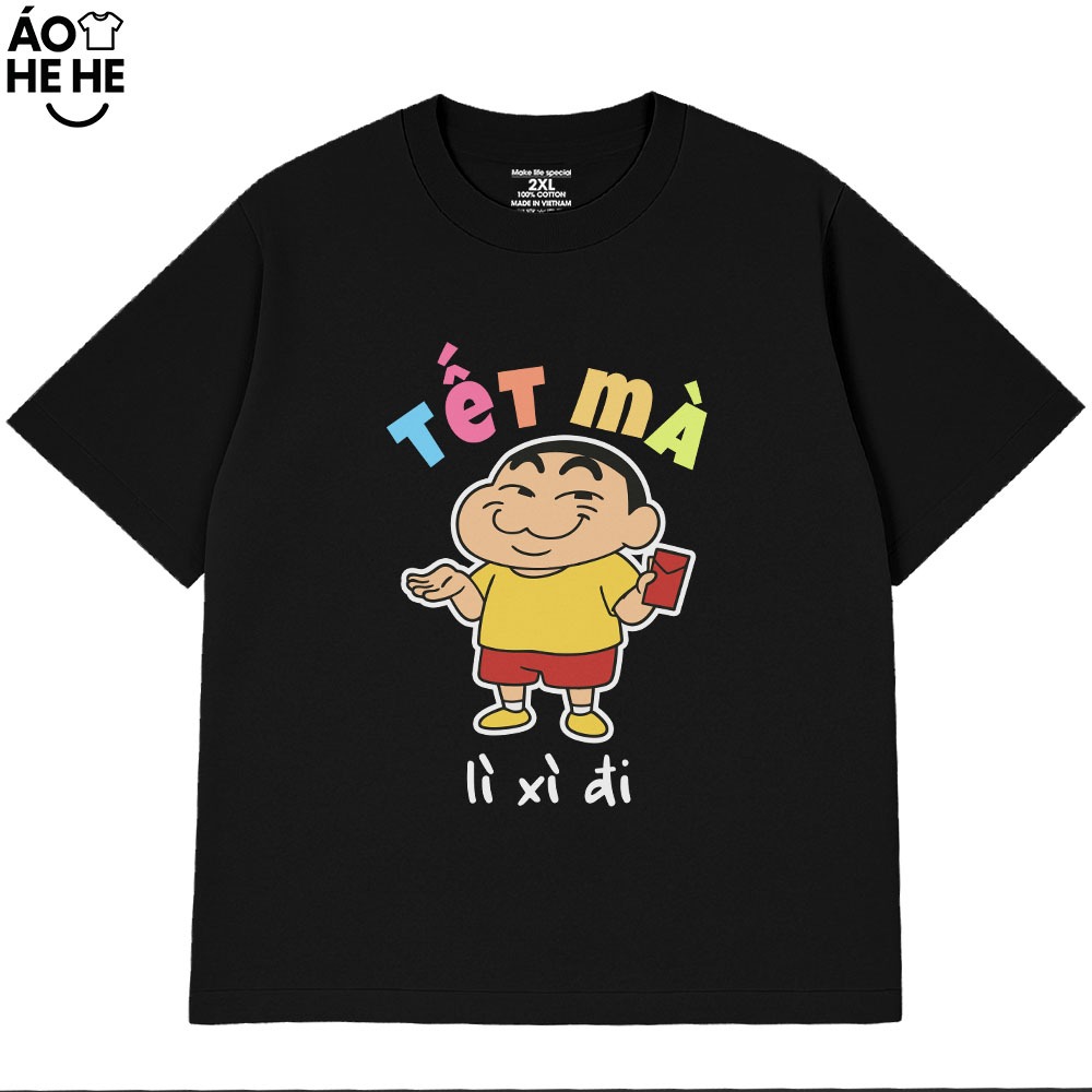 Áo Thun Hài Hước Tết Mà Lì Xì Đi Câu Nói Ngày Tết Vui Nhộn Form Rộng Cotton 230gsm In Theo Yêu Cầu