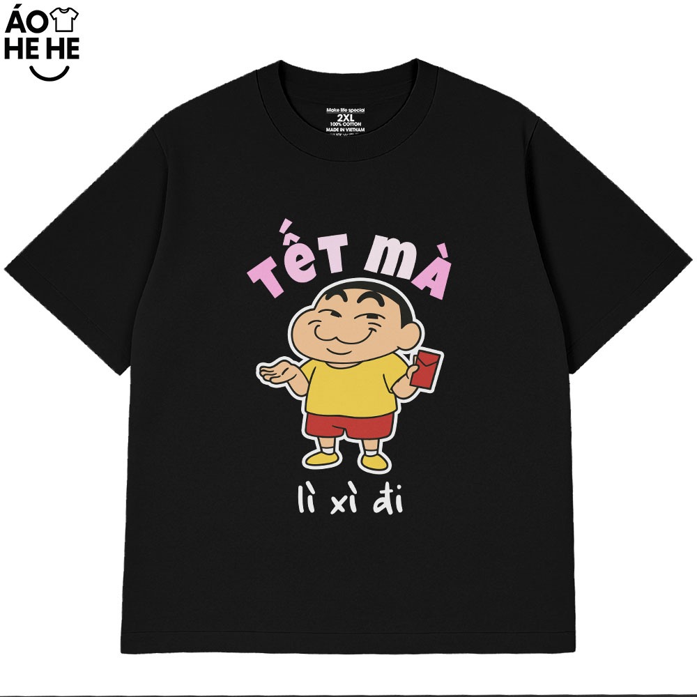 Áo Thun Hài Hước Tết Mà Lì Xì Đi Câu Nói Ngày Tết Vui Nhộn Form Rộng Cotton 230gsm In Theo Yêu Cầu