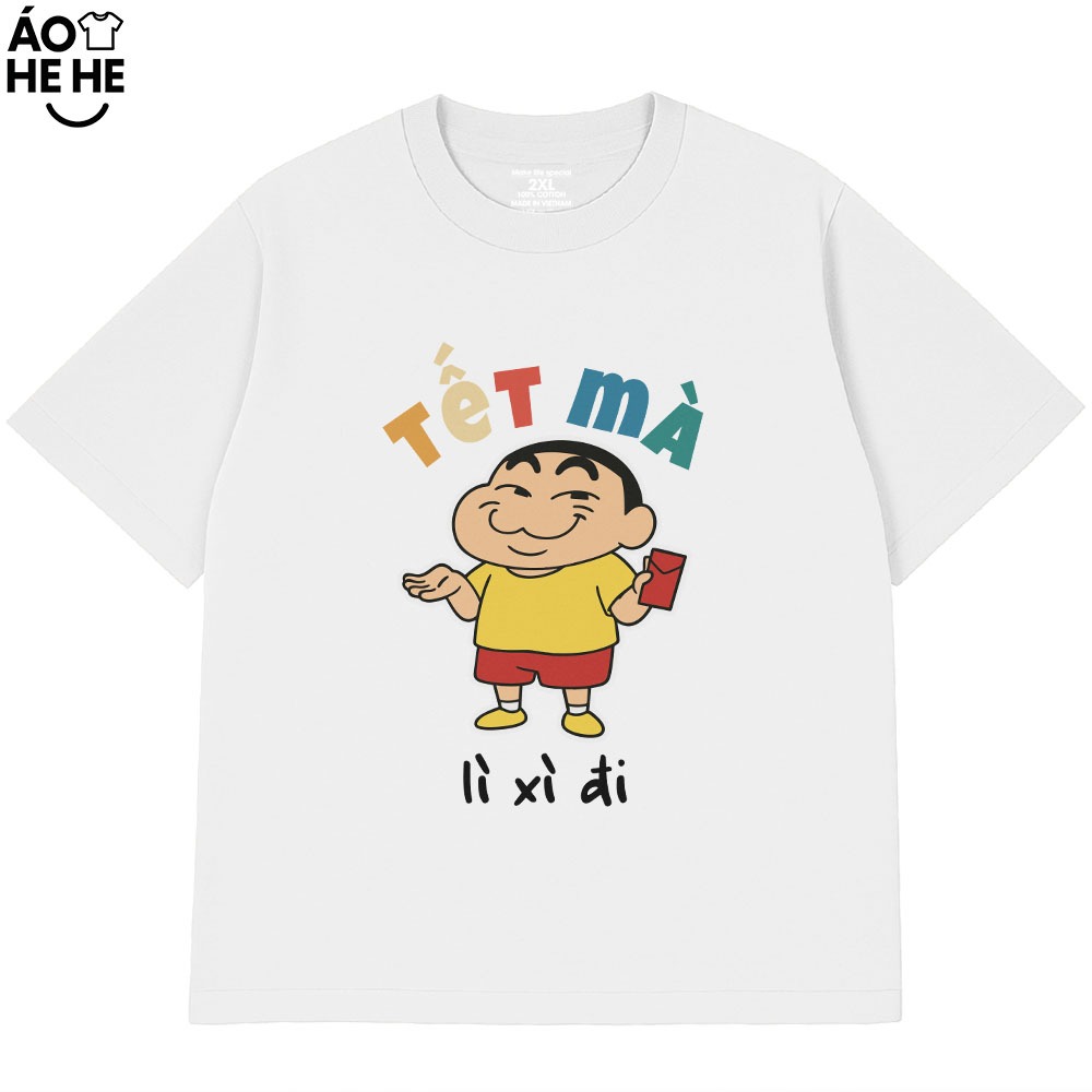 Áo Thun Hài Hước Tết Mà Lì Xì Đi Câu Nói Ngày Tết Vui Nhộn Form Rộng Cotton 230gsm In Theo Yêu Cầu