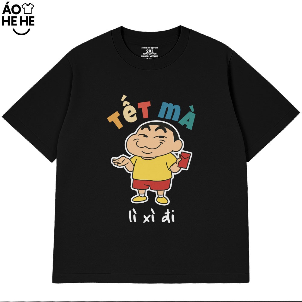 Áo Thun Hài Hước Tết Mà Lì Xì Đi Câu Nói Ngày Tết Vui Nhộn Form Rộng Cotton 230gsm In Theo Yêu Cầu