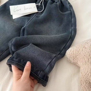 Quần jeans lót lông hoạt hình gấu cho bé trai bé gái