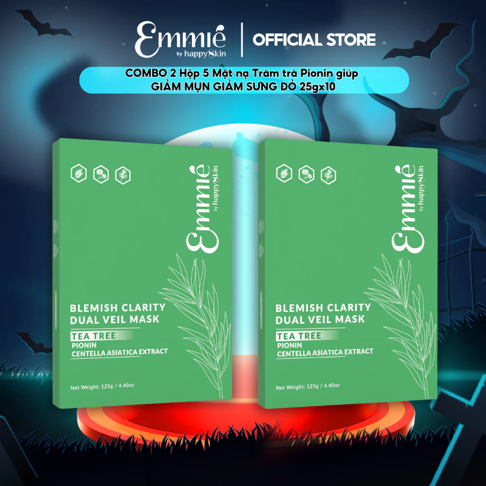 COMBO 2 Hộp 5 Mặt nạ Tràm trà Pionin Hỗ trợ giảm mụn