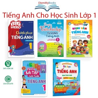 Sách Lớp 1 Big Hero Chinh phục tiếng Anh, học qua hình ảnh theo chủ đề, Luyện viết, tập đánh vần, Phiếu bài tập lớp 1