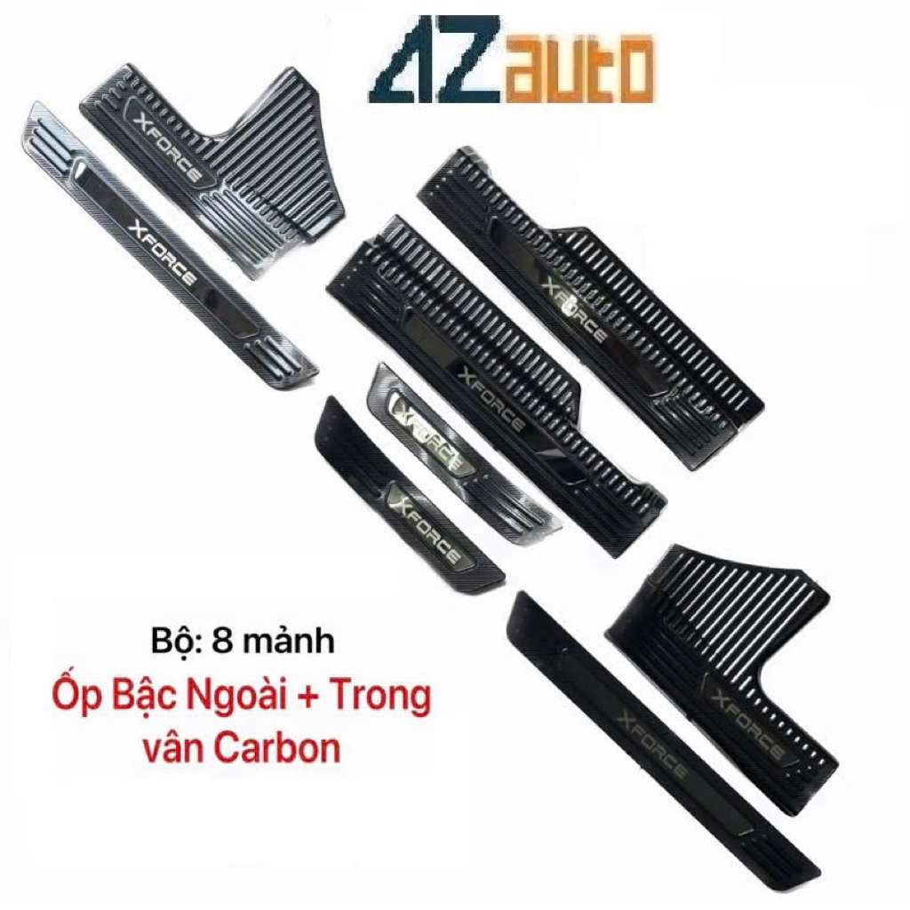 Ốp bậc cửa nẹp bước chân, chống trầy cốp xe Xforce 2024-2025 vân Carbon hàng cao cấp