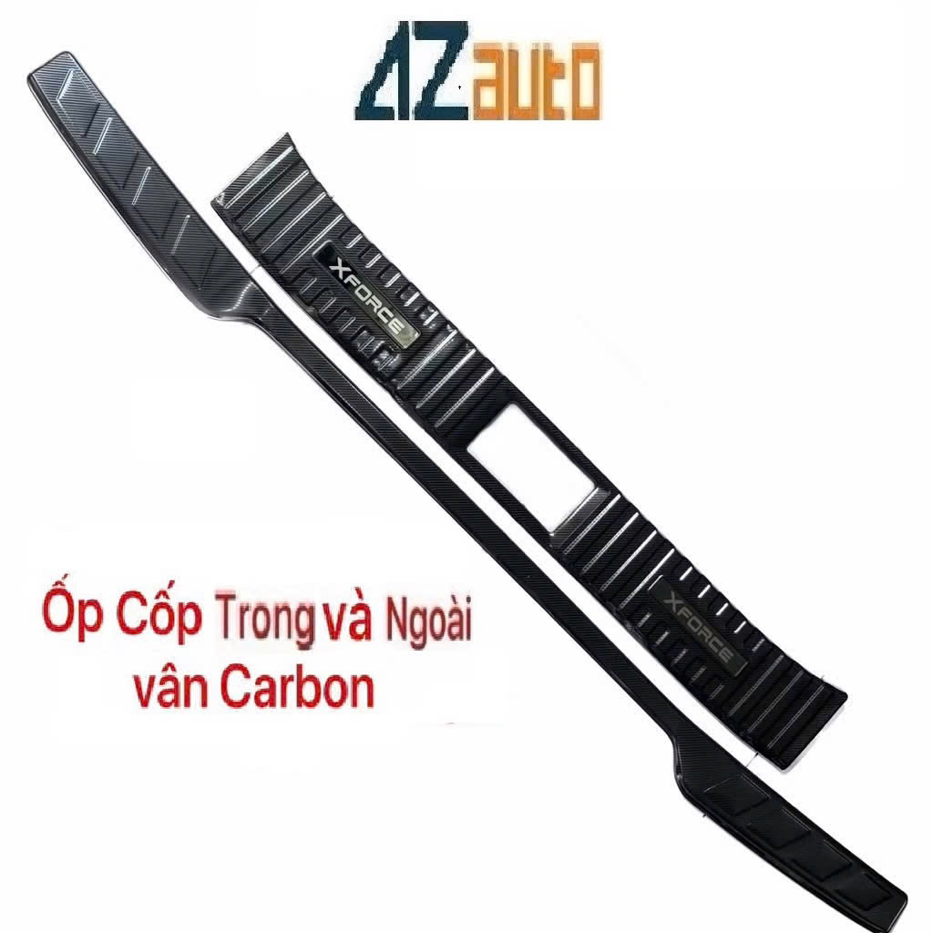 Ốp bậc cửa nẹp bước chân, chống trầy cốp xe Xforce 2024-2025 vân Carbon hàng cao cấp