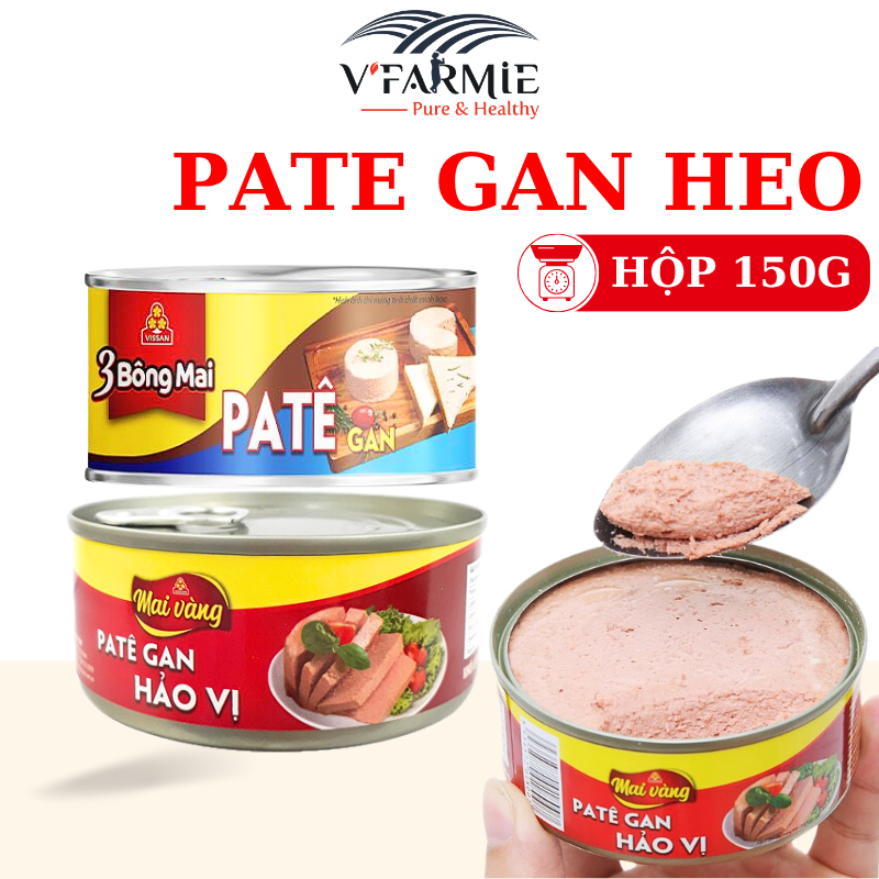 Pate gan Vissan hộp 150g hảo vị Mai Vàng và 3 Bông Mai