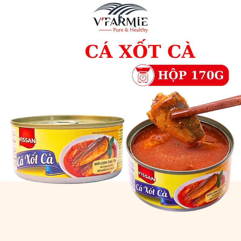 Cá xốt cà Vissan hộp 170g - đồ hộp tiện lợi