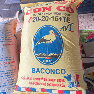 [50kg] PHÂN BÓN NPK 20-20-15+TE CÒ PHÁP CHÍNH HÃNG CON CÒ PHÁP Phú hợp với mọi loại cây trồng