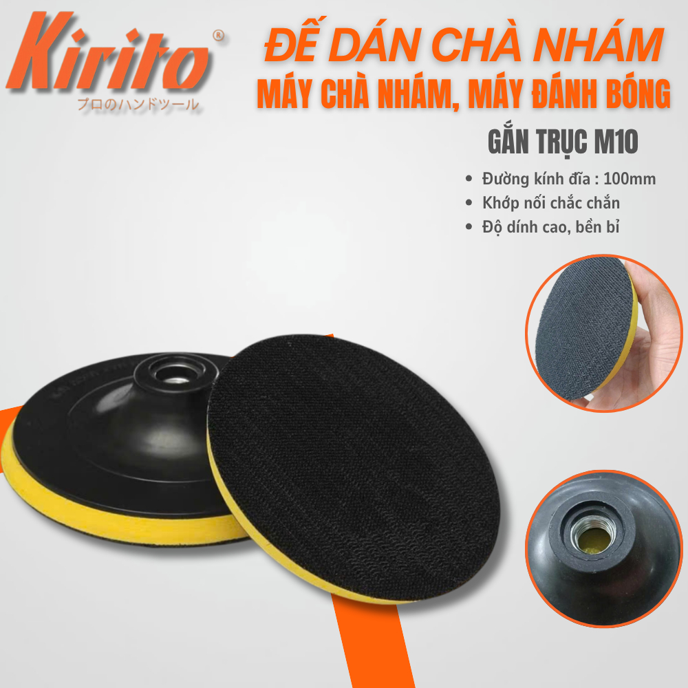 ĐẾ DÍNH MÁY CHÀ NHÁM – MÁY ĐÁNH BÓNG TRỤC M10 – XỐP VÀNG VN | BÁT DÍNH – BÁT DÁN LÁ SỐ – ĐẦU SỐ NỈ ĐÁNH BÓNG