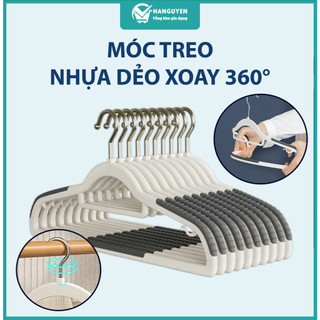Móc treo quần áo nhựa dẻo chống trượt xoay 360 độ đa năng bền nhẹ tiện dụng