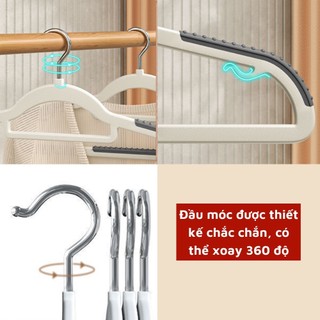 Combo 40 móc treo quần áo nhựa dẻo chống trượt xoay 360 độ đa năng bền nhẹ tiện dụng
