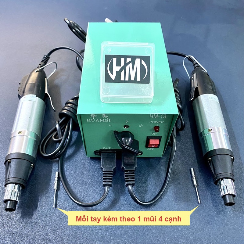 Bộ tô vít điện cầm tay tháo siết ốc điện thoại đều lực, hạn chế toét đầu ốc, 2 tay vít và Adapter, màu trắng đen