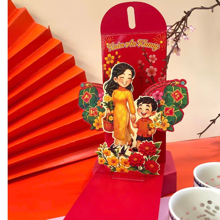 Bao Lì Xì Popup Xòe Lì Xì 3D Tết 2026 Phong Bao Lì Xì Độc Lạ Hot Trend Lì Xì Tết Quà Tặng- Đồ Chơi PUPU HOUSE