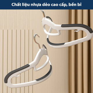 Combo 30 móc treo quần áo nhựa dẻo chống trượt xoay 360 độ đa năng bền nhẹ tiện dụng