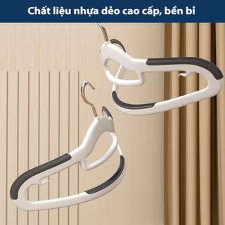 Combo 40 móc treo quần áo nhựa dẻo chống trượt xoay 360 độ đa năng bền nhẹ tiện dụng
