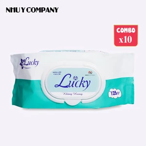 Khăn ướt cao cấp Lucky Như Ý gói to, tờ lớn, không mùi, không paraben, sử dụng an toàn