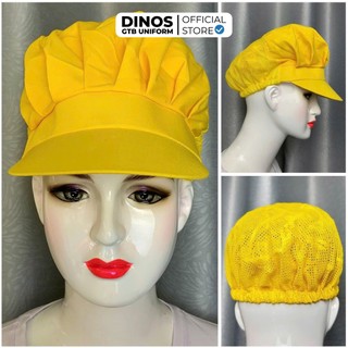 Nón Lưới Ngắn Trùm Đầu Dinos Vải Phối Lưới Thoáng Mát Cho Nam Nữ Công Nhân, Cấp Dưỡng, Đầu Bếp