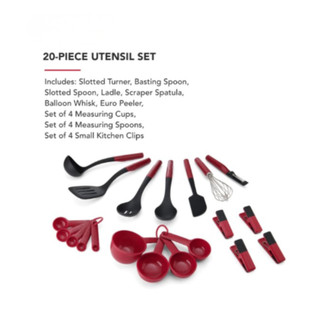 HCM Bộ 20 món Dụng Cụ nhà bếp KitchenAid màu Đỏ KQG494BXERG cao cấp GermanySnT 450452