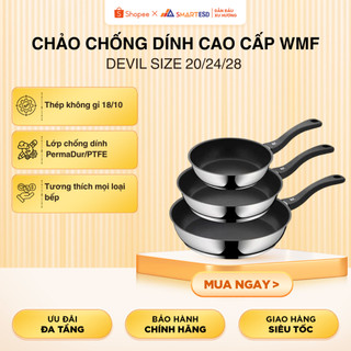 Chảo Chống Dính Cao cấp WMF DEVIL Size 20/24/28 CM, Đáy Từ 3 Lớp, Không Lồi Giữa, Cong Vênh