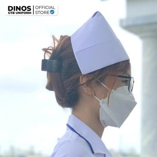Nón Y Tế Vải Trắng Dinos Cho Bác Sĩ, Dược Sĩ, Điều Dưỡng Chất Kaki Thun Dày Dặn