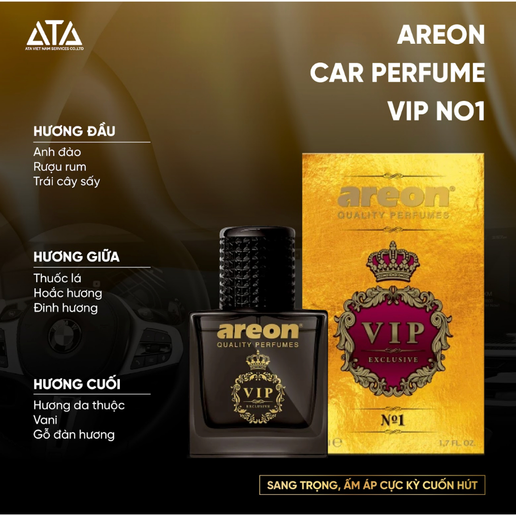 Nước Hoa Ô Tô AREON Car Perfume VIPNo1 50ml Chính Hãng-Hương Thơm Sang Trọng,Khử Mùi Nội Thất Xe Hơi