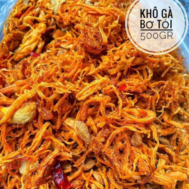 Khô Gà Bơ Tỏi (Cay Vừa) loại ngon - hộp 500G