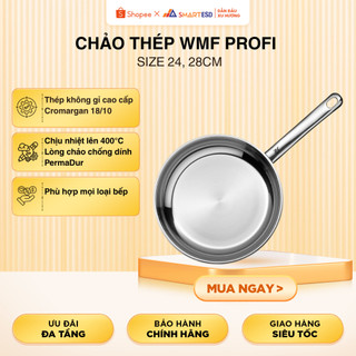 Chảo Thép WMF Profi  size 20/24/28Cm, Chất Liệu Thép Không Gỉ, Đáy Từ Dùng Cho Mọi Loại Bếp
