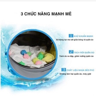 Combo 10 Bóng giặt, cầu gai giặt quần áo thông minh
