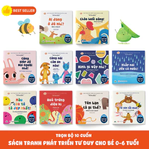 Sách Ehon - Phát Triển Tư Duy Cho Bé 0 - 6 Tuổi - Combo 10 Quyển Sách Song Ngữ Việt Anh