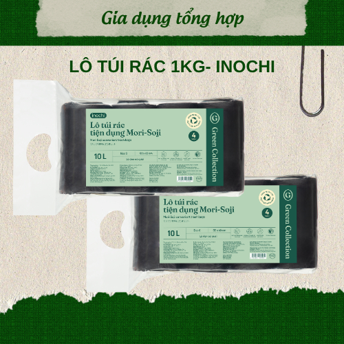Túi đựng rác inochi có quai 10L 25L 50L, túi rác tự phân hủy, tiêu ...