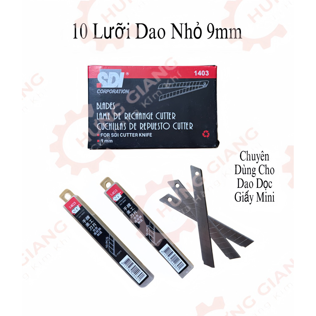 [CHÍNH HÃNG] 50 Lưỡi Dao Rọc Giấy Nhỏ SDI 9mm Hàng Việt Nam