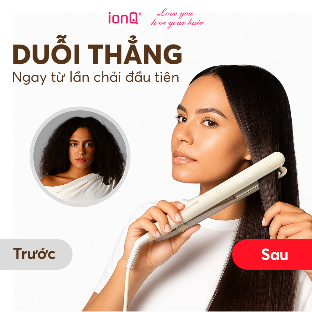 [KOC] Máy duỗi tóc ép thẳng ionQ Glossy 200 triệu ion âm lõi gốm T-Gross chăm sóc tóc suôn mượt | BigBuy360 - bigbuy360.vn