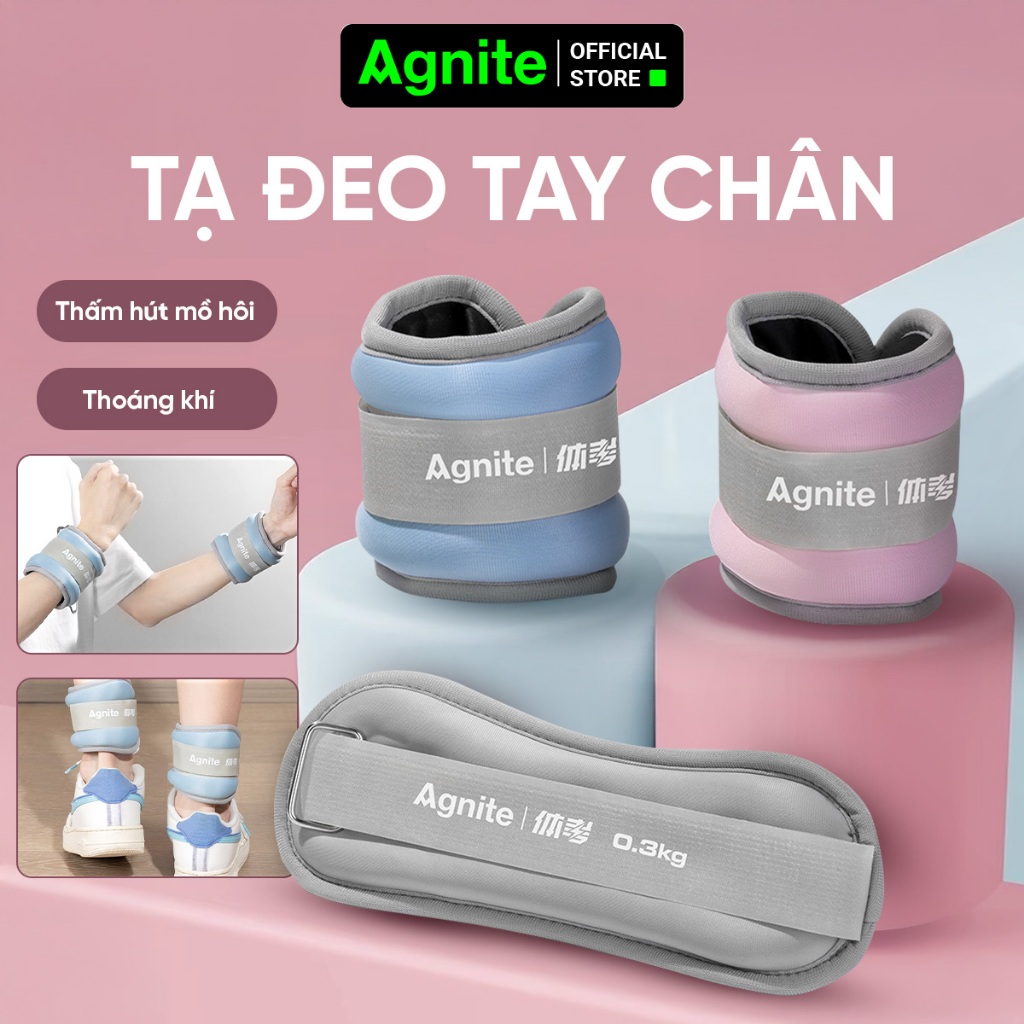 [TẶNG DÂY KHÁNG LỰC] Tạ Đeo Tay Chân Agnite – Tạ đeo, tạ quấn tay chân, bột sắt mịn, phù hợp tập Gym, Yoga