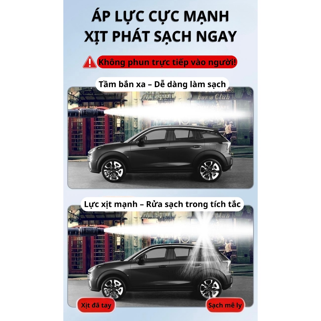 Máy rửa xe cao áp KAW 2300W – máy xịt rửa xe thông minh, áp lực cao rửa xe ô tô xe máy
