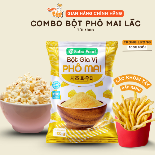 Combo Bột Phô Mai Hàn Quốc Tomato T&P Gói 100g, Lắc Khoai Tây, Bắp Rang, Sốt Phô Mai, Pudding