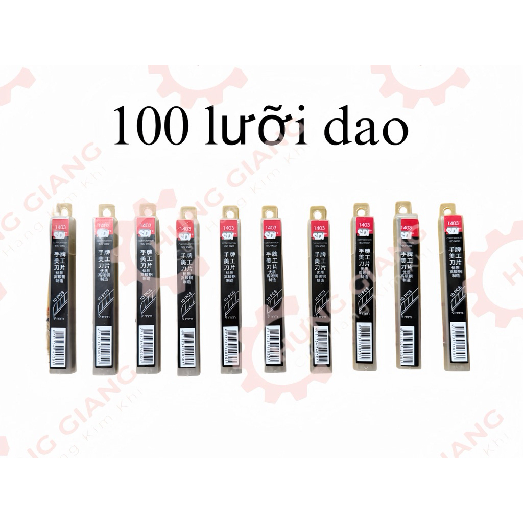 Hộp 100 Lưỡi Dao Dọc Giấy Nhỏ 9mm SDI Chính Hãng