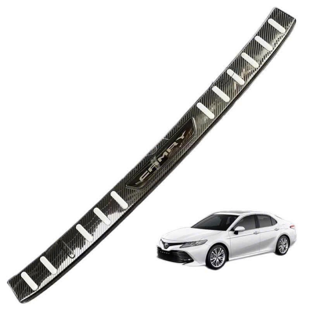 Ốp bậc cửa và chống trầy cốp xe Camry 2019-2024 vân Carbon hàng cao cấp