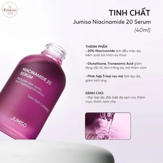 Tinh Chất Jumiso Niacinamide 10/20% Serum Kiềm Dầu Dưỡng Sáng Mờ Thâm 40ml Duduhouse