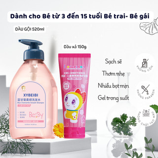 (2025 mẫu mới)Combo dầu gội và dầu xả mềm mại tuyệt vời cho bé từ 3 đến 15 tuổi, giúp tóc bớt bết