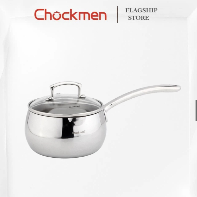 Quánh Chảo + Nắp  KINSGEM by Chockmen Inox 18/10 Size 12Cm Chảo Chiên Rán Quánh Ăn Dặm Kèm