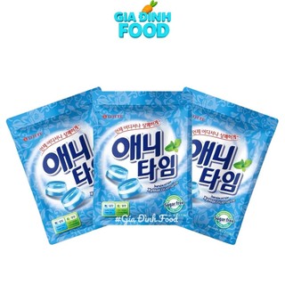 Kẹo Lotte Anytime các vị Bạc hà/ Chanh/ Mận không đường - Gói 60g