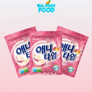 Kẹo Lotte Anytime các vị Bạc hà/ Chanh/ Mận không đường - Gói 60g