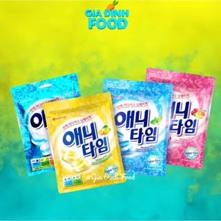 Kẹo Lotte Anytime các vị Bạc hà/ Chanh/ Mận không đường - Gói 60g