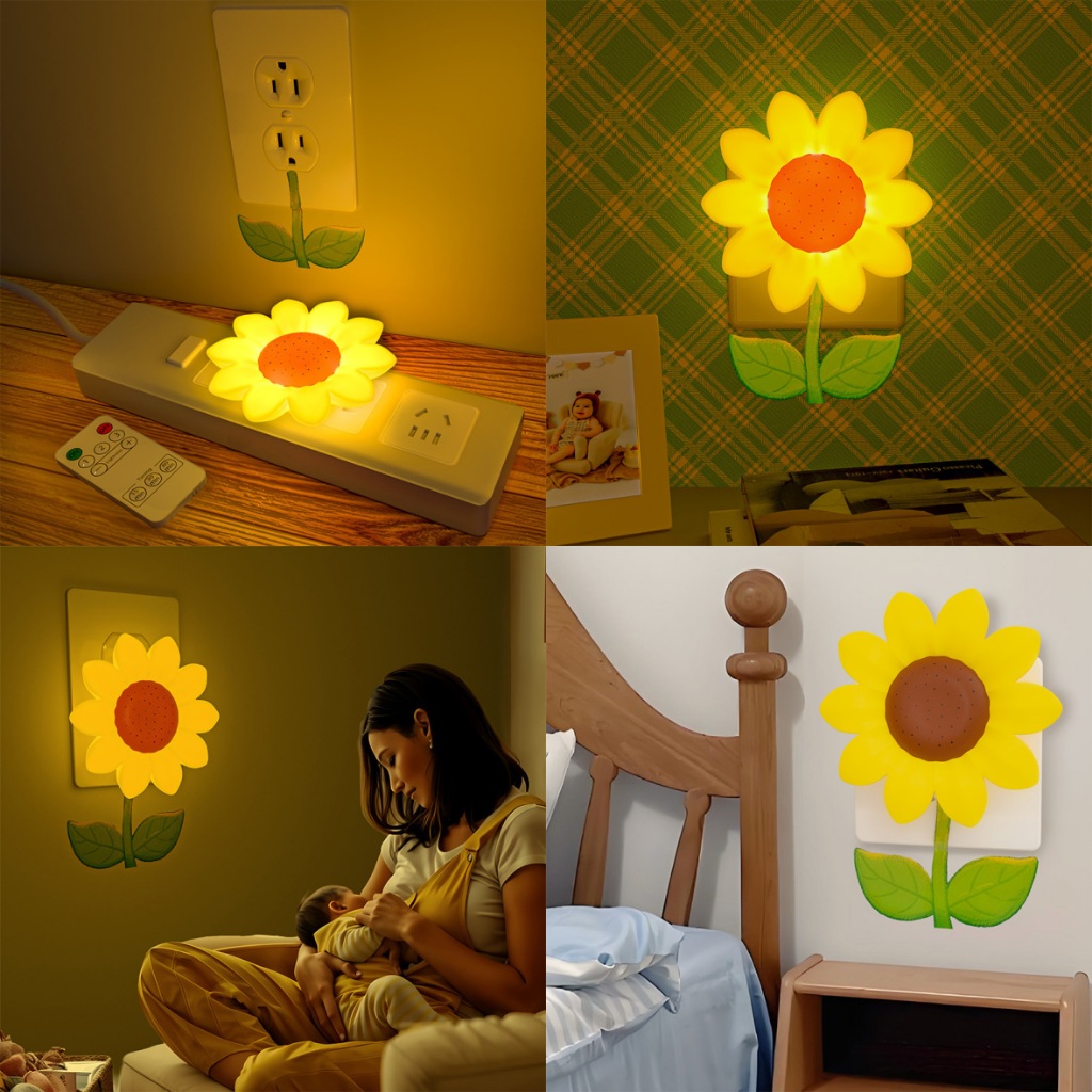 Đèn Ngủ Thông Minh 10CM Điều Khiển Từ Xa, Tiết Kiệm Điện — Tắt Không Làm Bé Thức Giấc, Decor Phòng