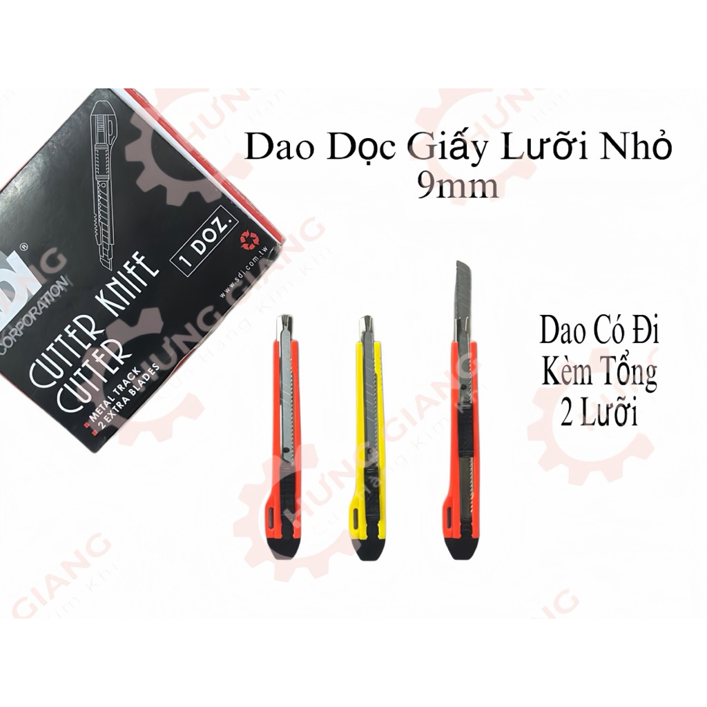 Dao Dọc Giấy Nhỏ 9mm SDI Chính Hãng Sắc Bén, Chắc Chắn