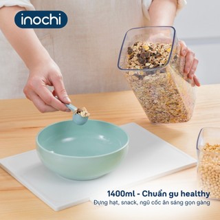 Bộ 4 hộp đựng thực phẩm khô Hokkaido Inochi - nắp kín chân không, kháng khuẩn, thiết kế trong suốt tiện lợi